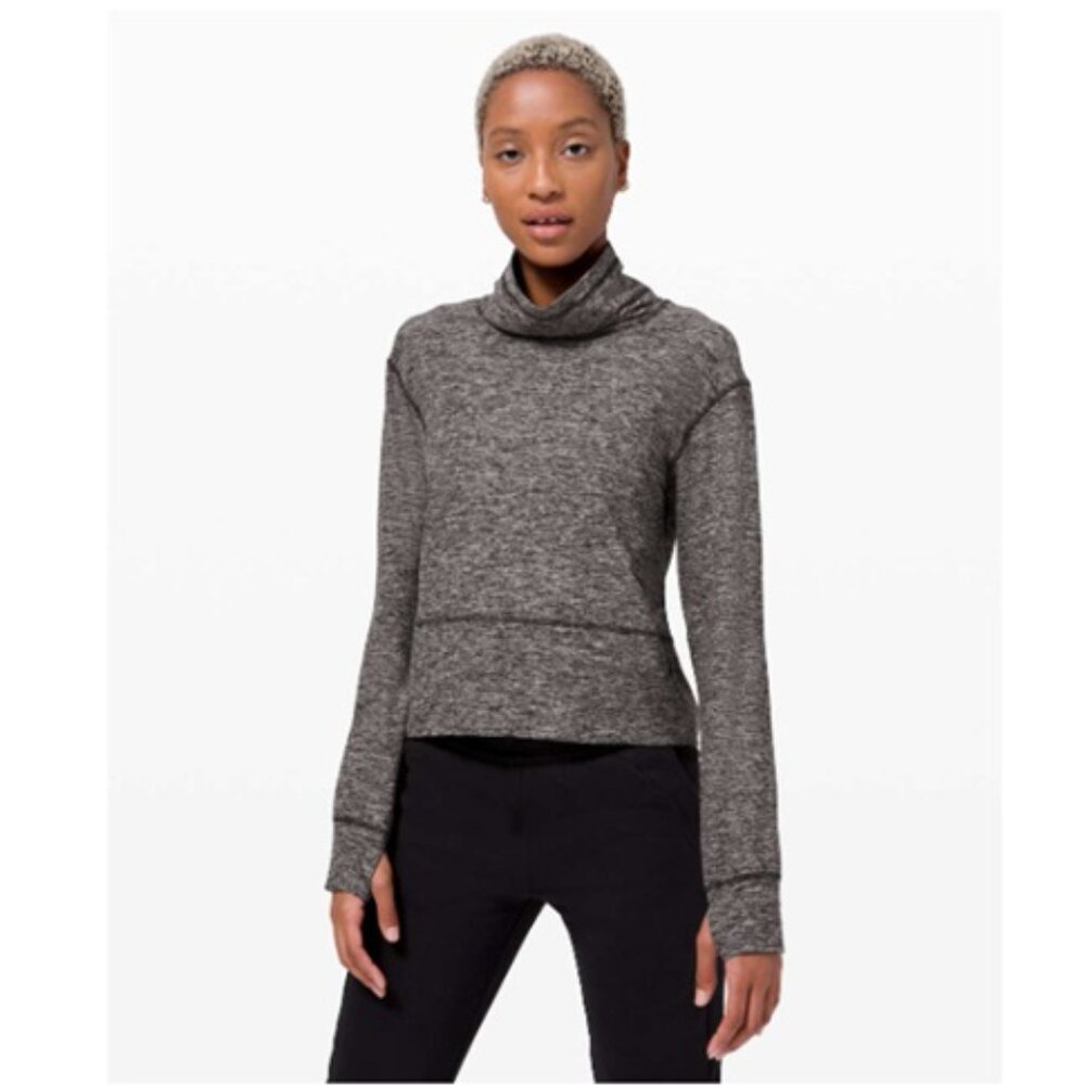 Lululemon Ready to Rulu Fleece Pullover Heathered Black Size 4